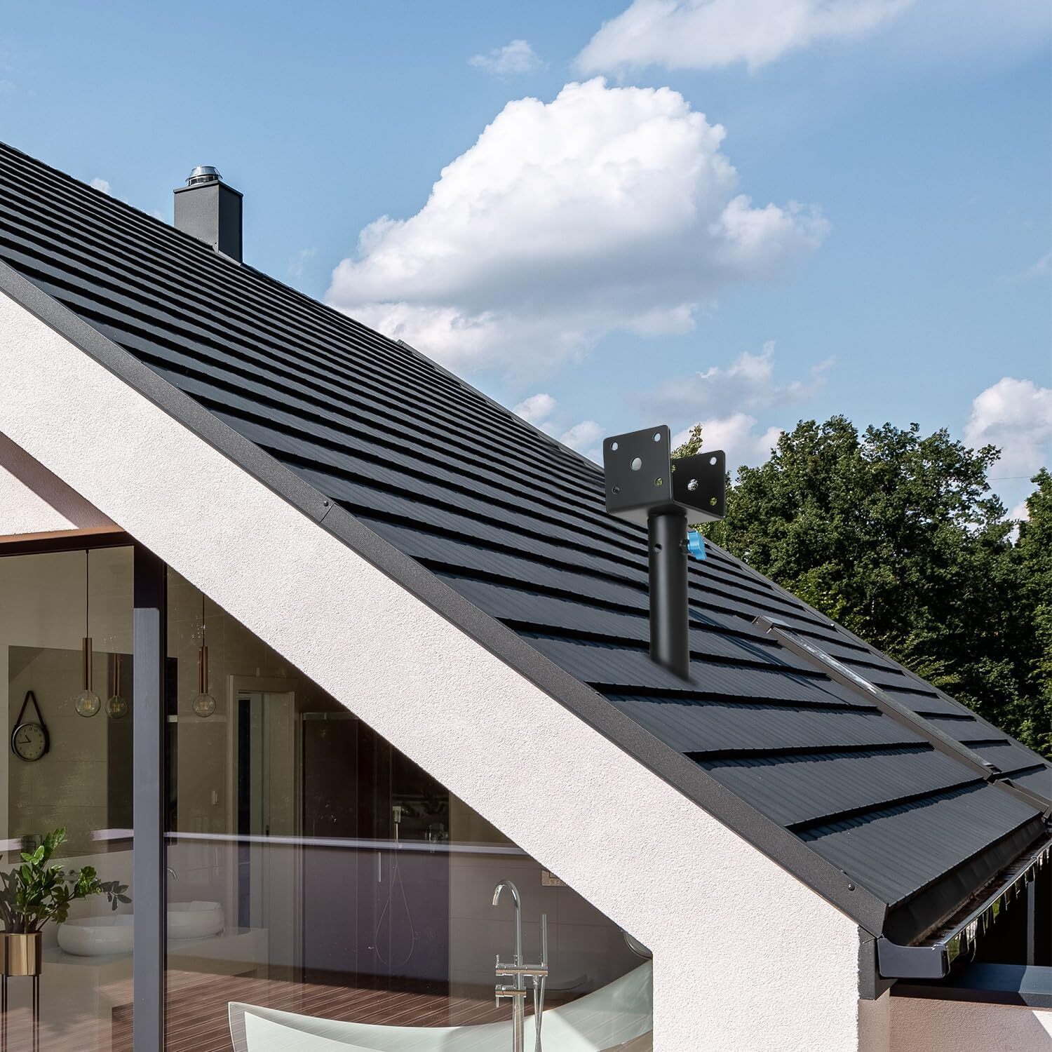 2Pack 3.6-Inch Saddle Stainless Steel Roof Riser for Patio Pergola