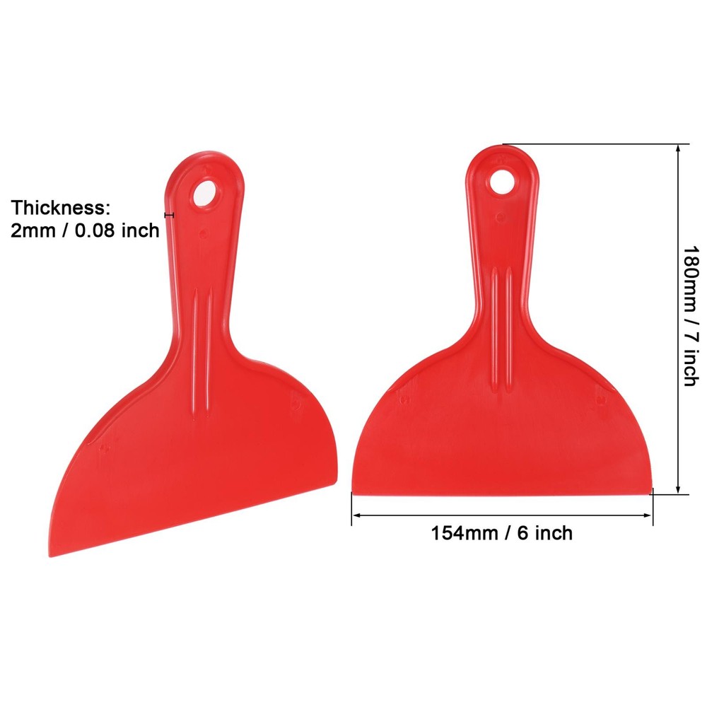 Putty Scraper 6" ABS Plastic Spatula Drywall Patch Repair Spreader Red 2Pcs
