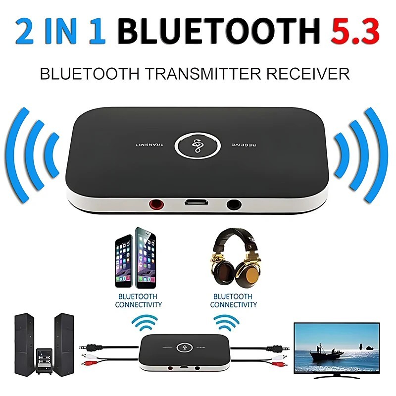 Transmisor Bluetooth 5.0 USB de Audio Receptor Adaptador para TV PC Auto Earbuds