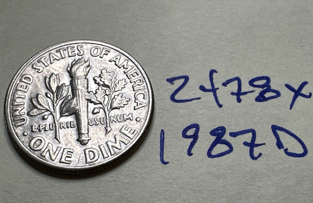 1987 D Roosevelt dime 10C 2478X