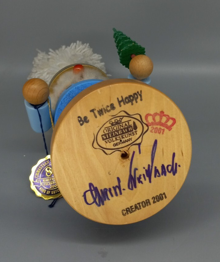 SIGNED - Steinbach Chubby Blue Santa - 12" German Nutcracker - S1740