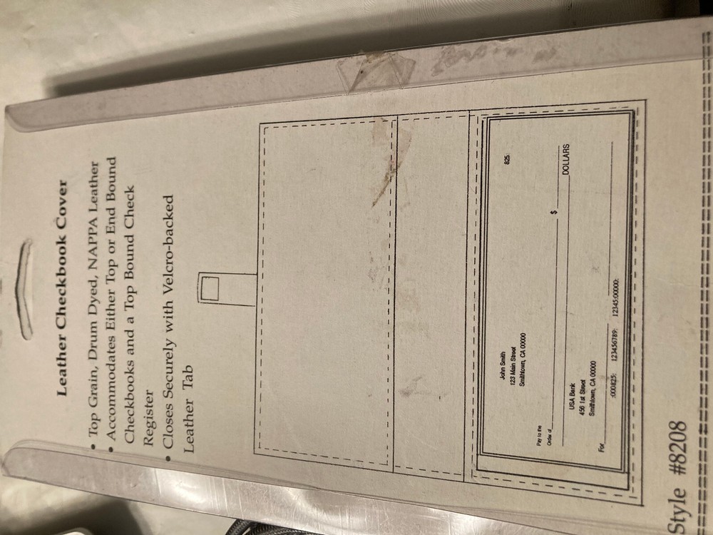 LEATHER CHECK BOOK COVER