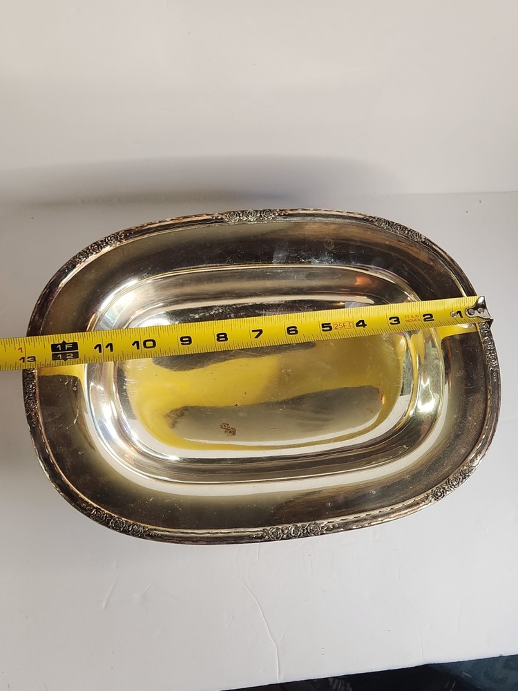 Vintage footed silverplate serving dish