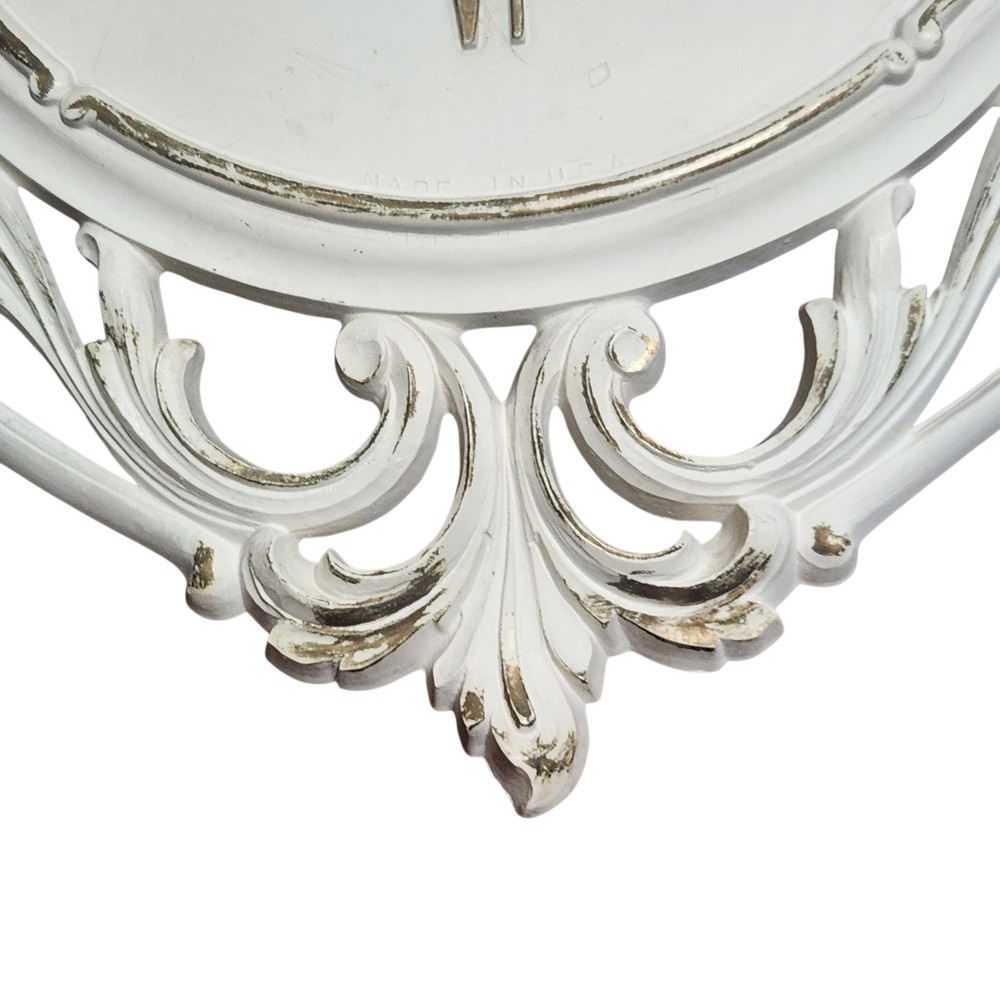 Syroco Oval Wall Clock with Winding Key White Gold Testing Working