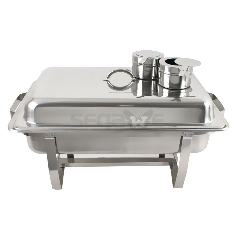 8 Quart Stainless Steel Rectangular Chafing Dish Full Size Buffet Catering 4Pack