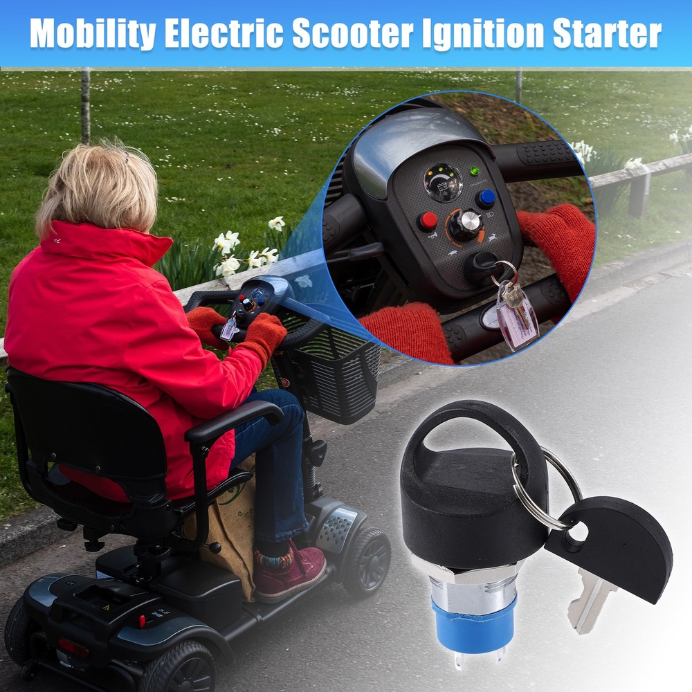 Single Set Ignition Starter on Off Switch Lock with Keys 4 Wheels Universal