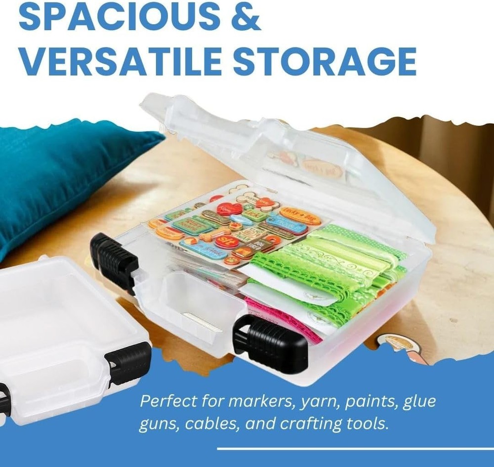 Translucent 10-Inch Quick View Lockable Art Organizer - Durable Craft Case