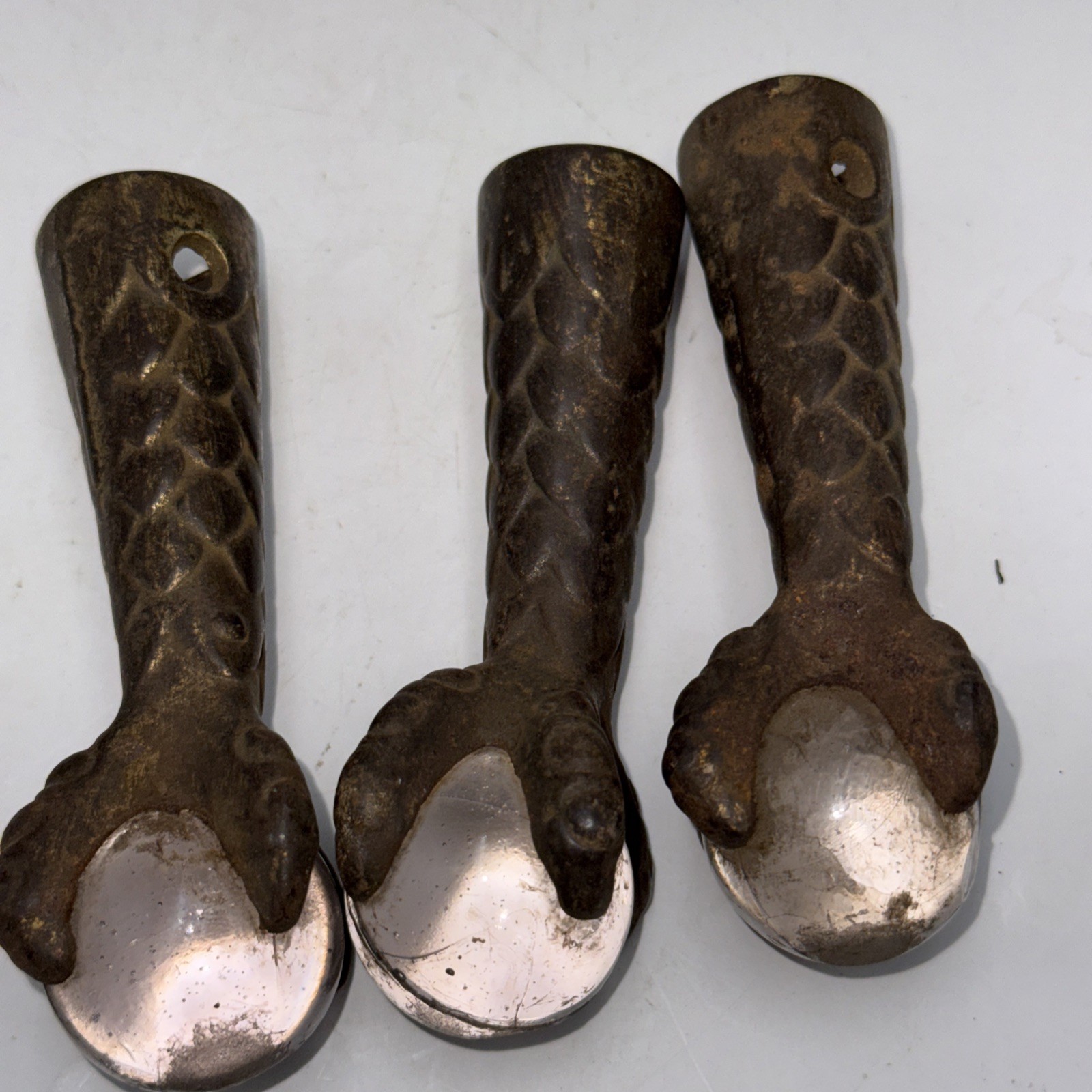 3 Cast Iron Claw And Ball Feet For Stool Or Table