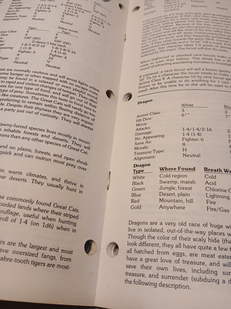 Vintage Dungeons and Dragons Basic Rulebook Very Fine Condition