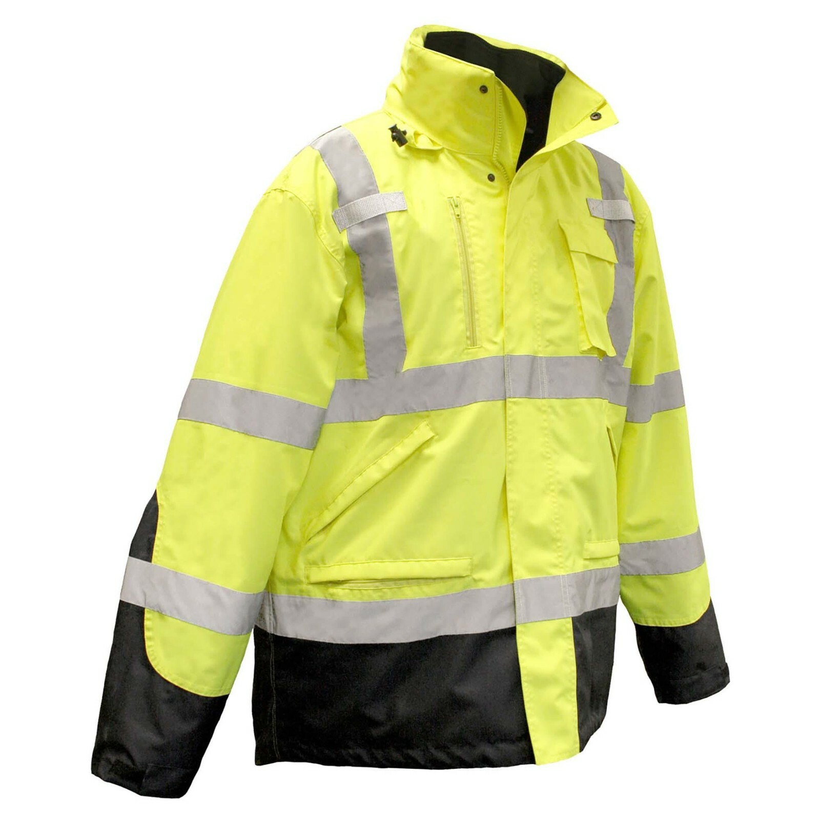 RADIANS RW32-3Z1Y RADWEAR CLASS 3 HEAVY DUTY RIP STOP HI VIS RAIN JACKET COAT LG