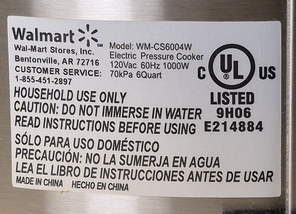 Farberware Electric Pressure Cooker WM-CS6004W Replacement Base ONLY Tested