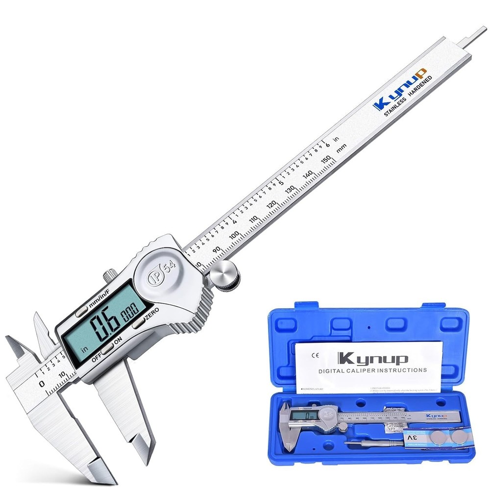 Accurate 6-Inch Digital Caliper Tool - Splash Proof, Large LCD & Versatile Use
