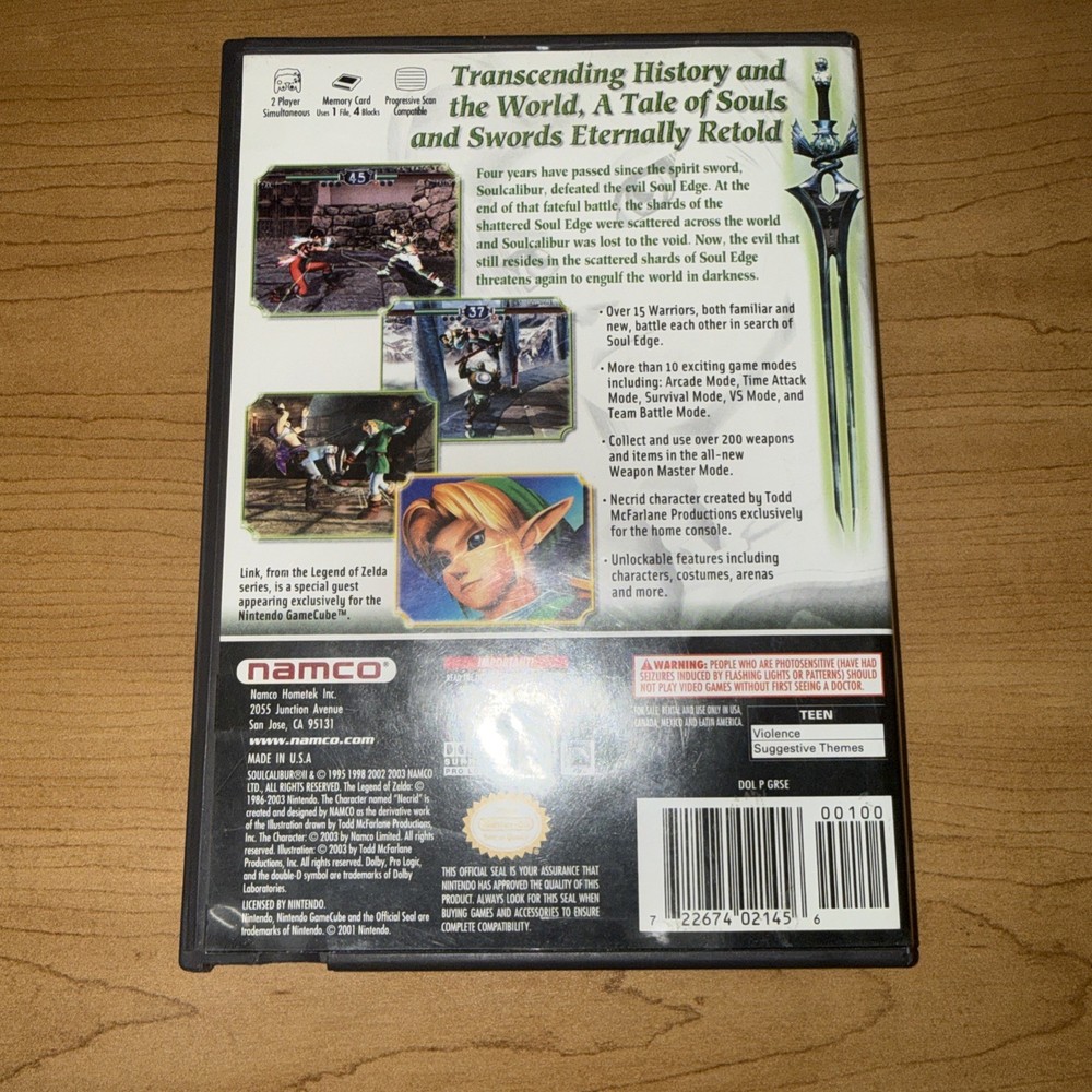 Original Authentic Case, Manual, and Inserts _ Soul Calibur II Disc Doesn’t Work