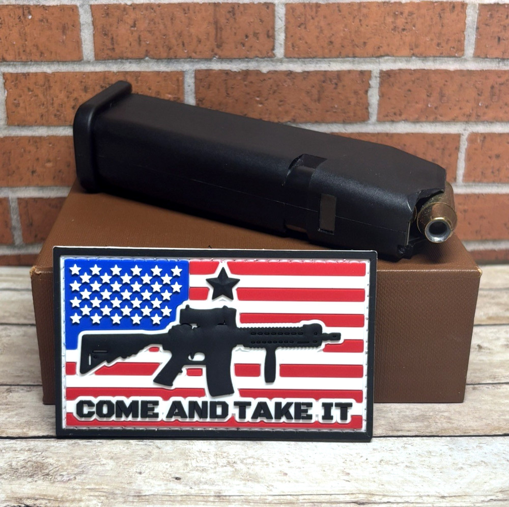 Assault Rifle PVC Patch - Tactical Morale Gun Patch - AR15 American Flag Patch
