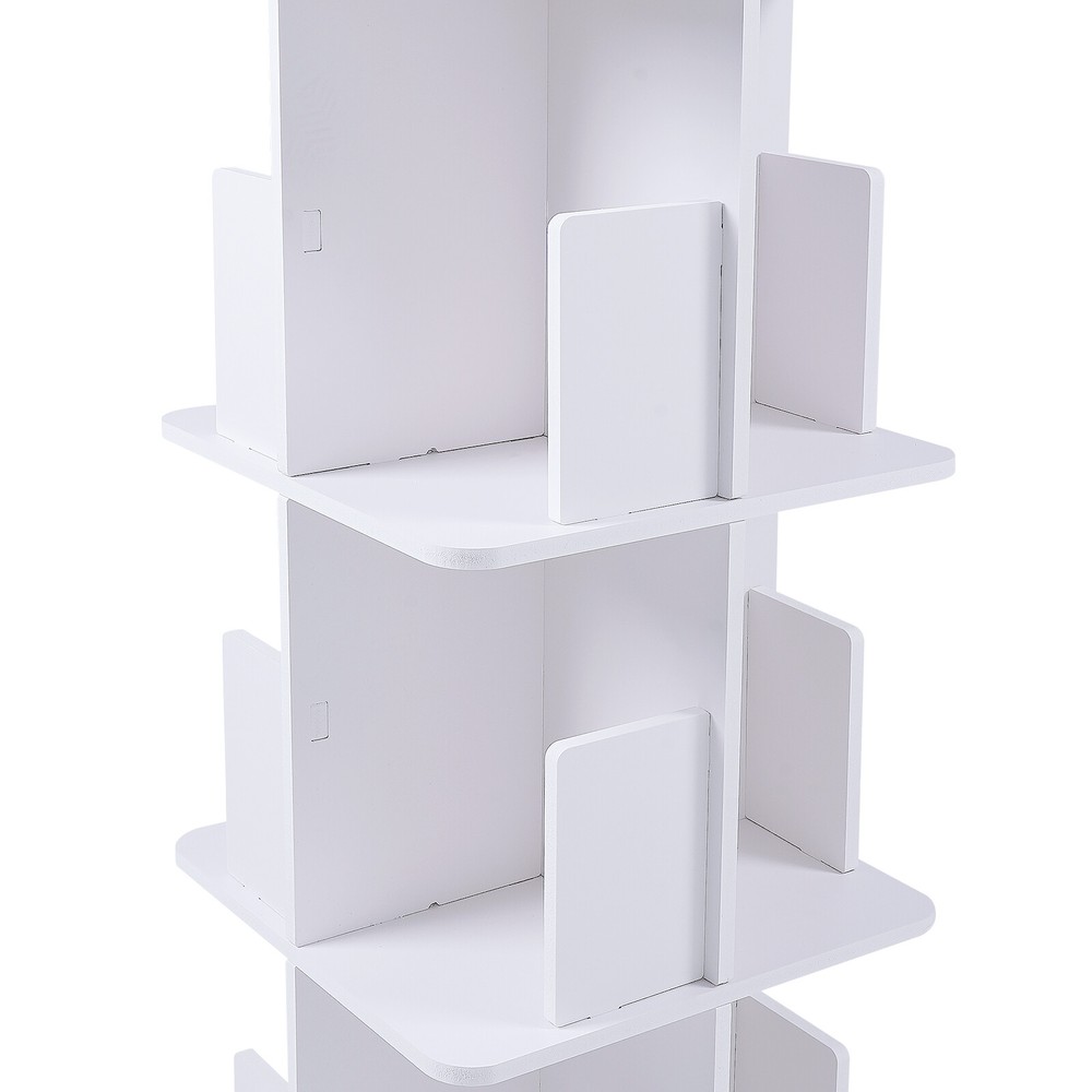 360° Rotating Bookshelf 4 Tier Standing Bookcase Small Corner Bookcase