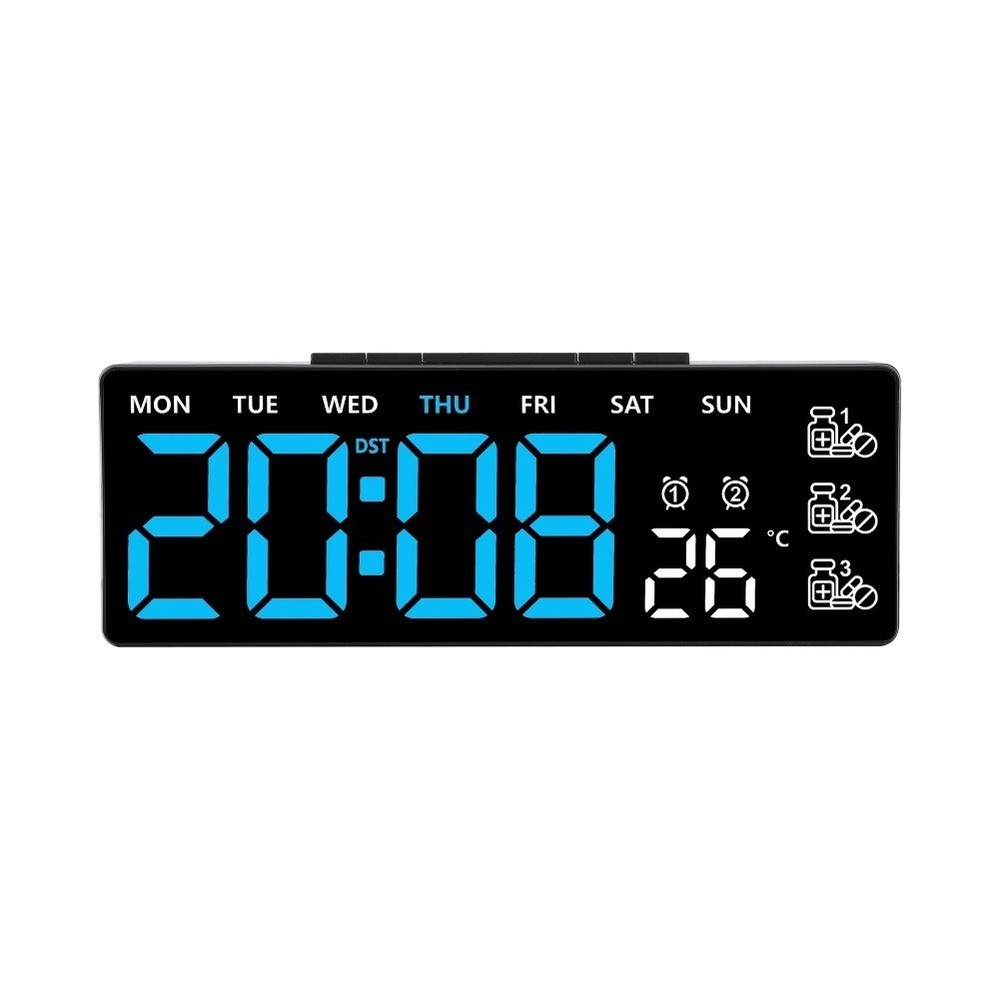 Adjustable Brightness Digital Wall Clock Time Management 12-24 Hour Format