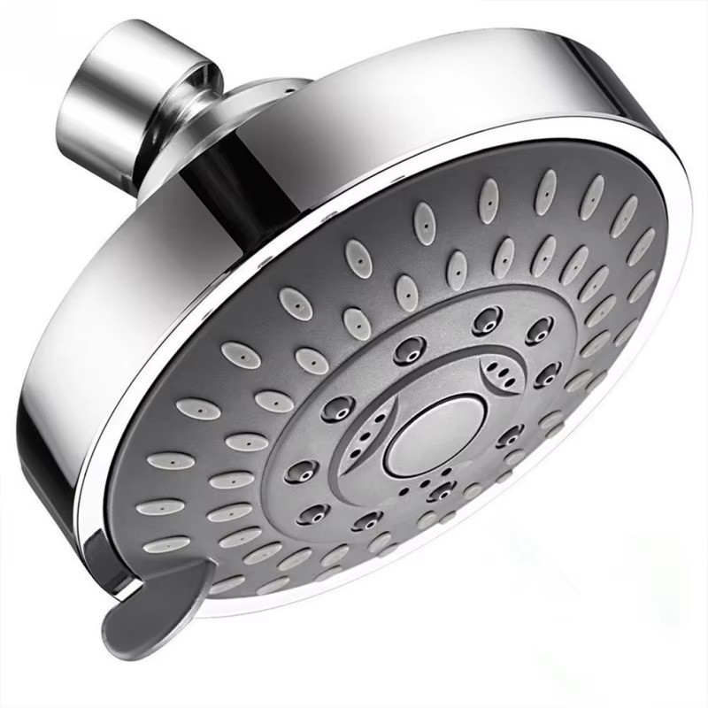 5-Mode High Pressure Shower Head 4" Adjustable Fixed Rainfall Sprayer Chrome