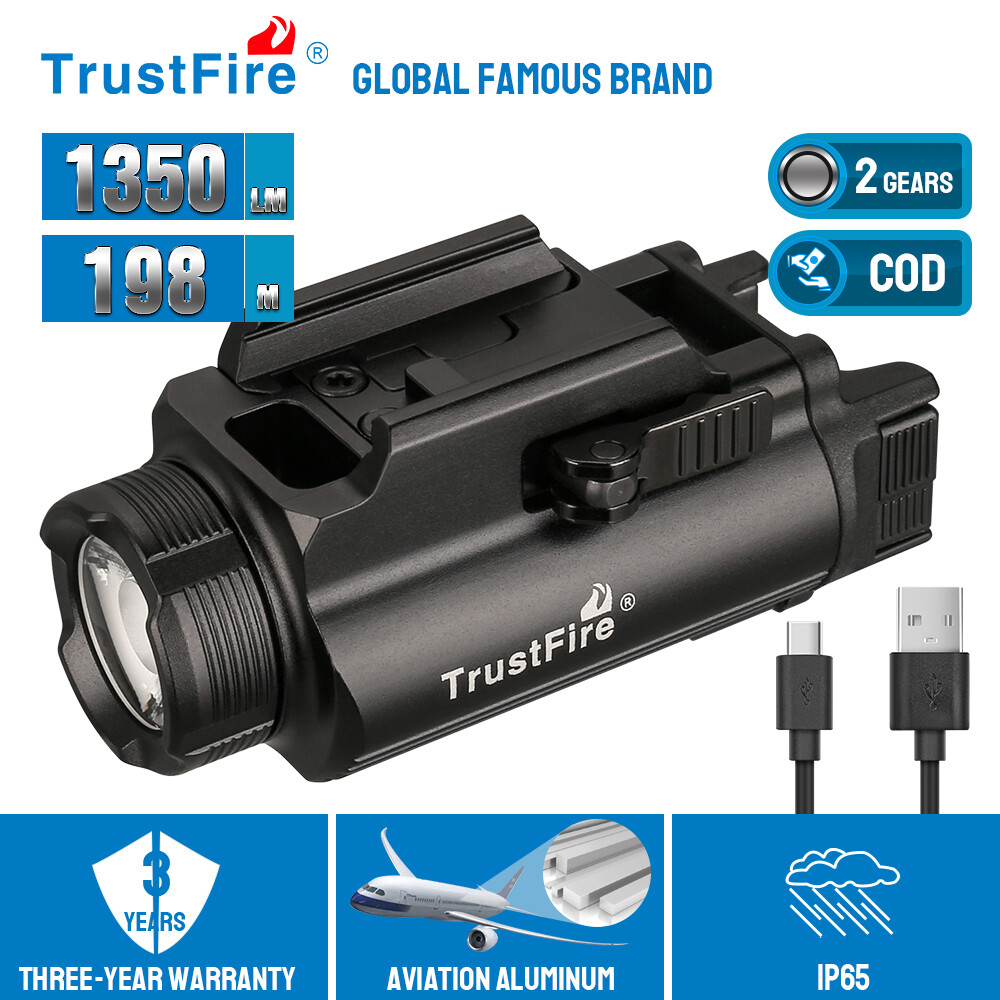 Trustfire 1350LM Tactical LED Pistol Light （Strobe Function）Weapon Flashlight R