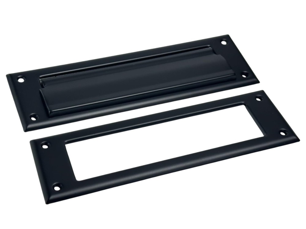 QCAA Solid Brass Mail Slot, 13" x 3.625", Matte, Spring Tension Design