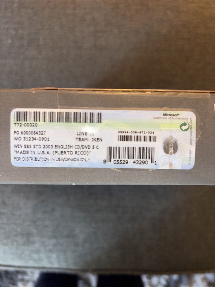 Microsoft Windows Server 2003 Standard Edition - New/Sealed
