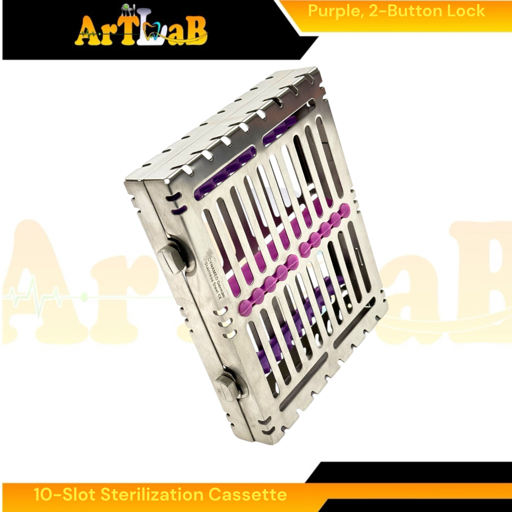 Sterilzation Cassette Box for 10 Instruments, Detachable, Button Lockable (1pc)