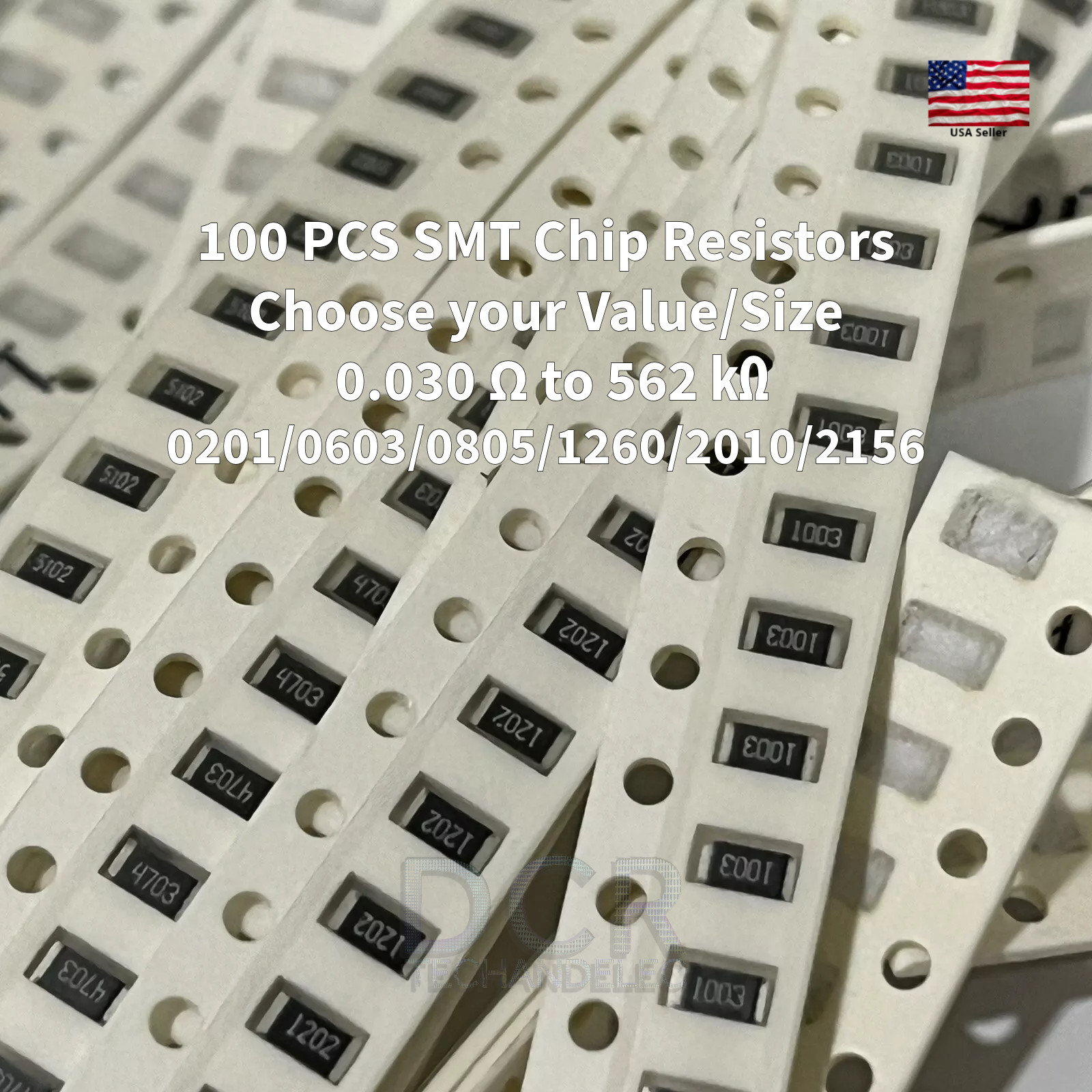 100 Pieces SMD Chip SMT Resistors - Choose Package and Value 0402/0603/0805/1206