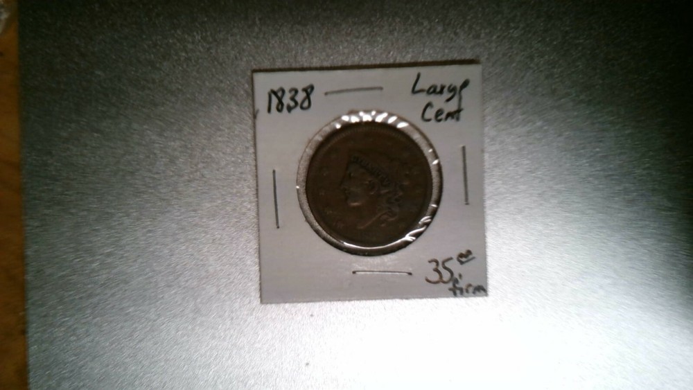 US MINT LARGE PENNY CENT DATED 1838 CORONET HEAD