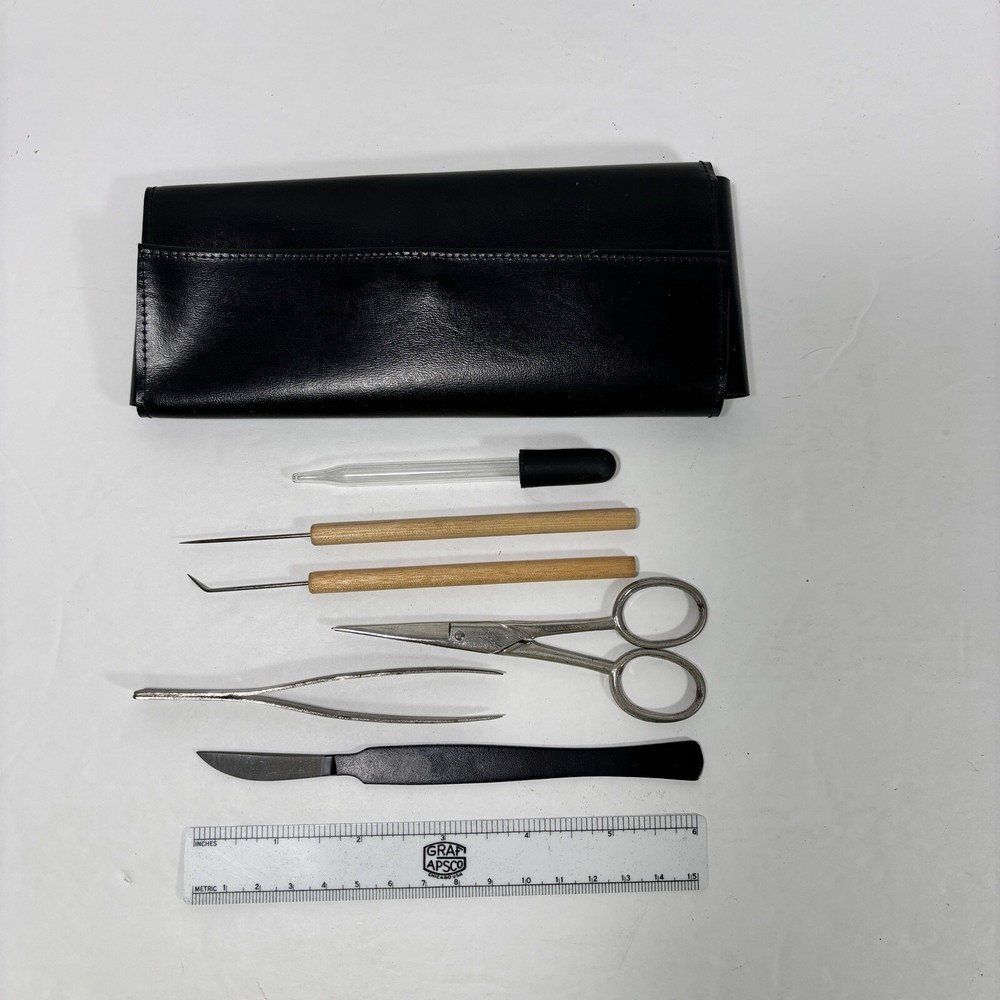 Vintage Graf-Apsco Dissection Tool Kit 7 Tools W/ Case