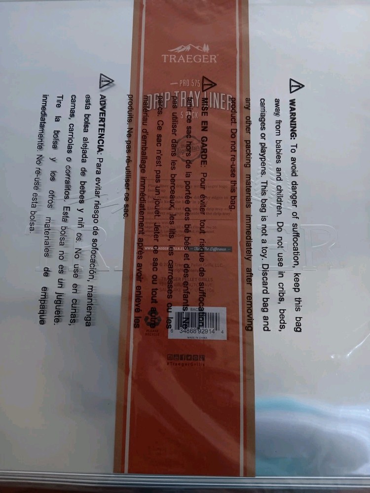 Traeger 5 Pack Pro 575 Drip Tray Liners