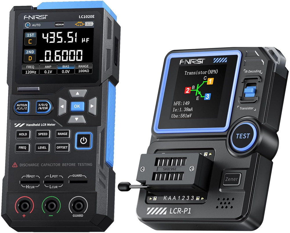 High Precision 100kHz LCR Meter & Transistor Tester for Component Analysis