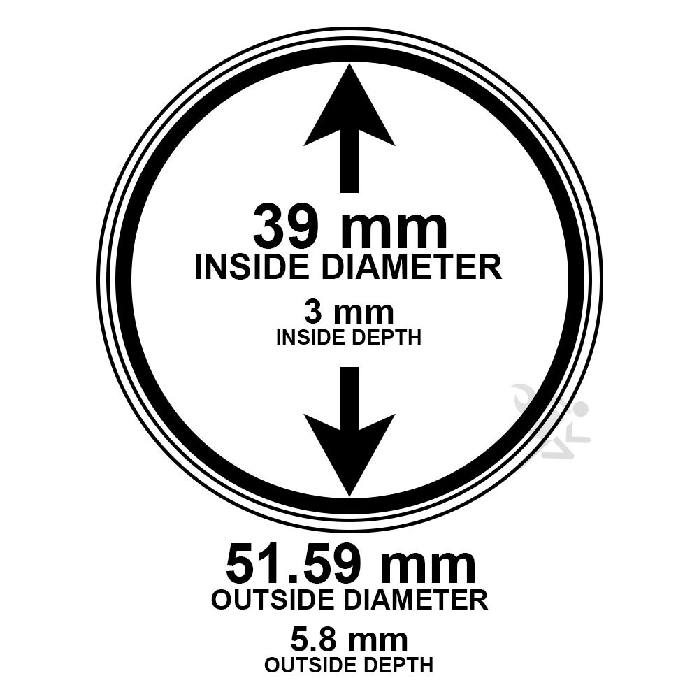 OnFireGuy 5pcs 39mm Black Ring 1oz Silver Round Coin Capsule Holders