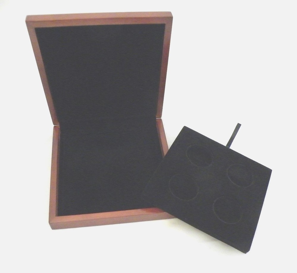 Deluxe Wooden 4-coin Display Box..