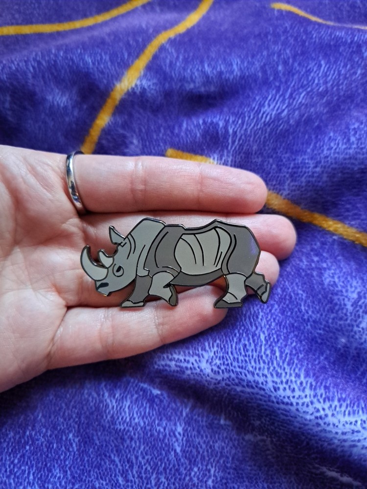 White Rhino Pin by Roaminbisonworkshop