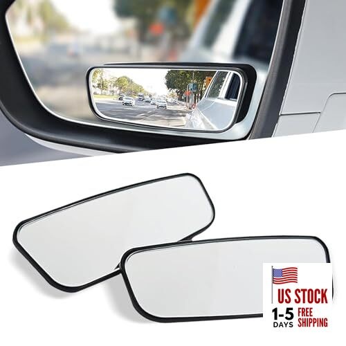 2 PCS Car Blind Spot Mirrors, Convex Wide-Angle Side View Mirrors, Adjustable