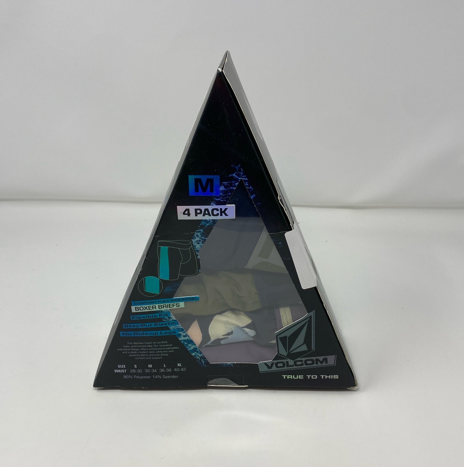 Volcom Men’s Boxer Briefs 4-Pack - Purple/Green/Blue Multi, Size M