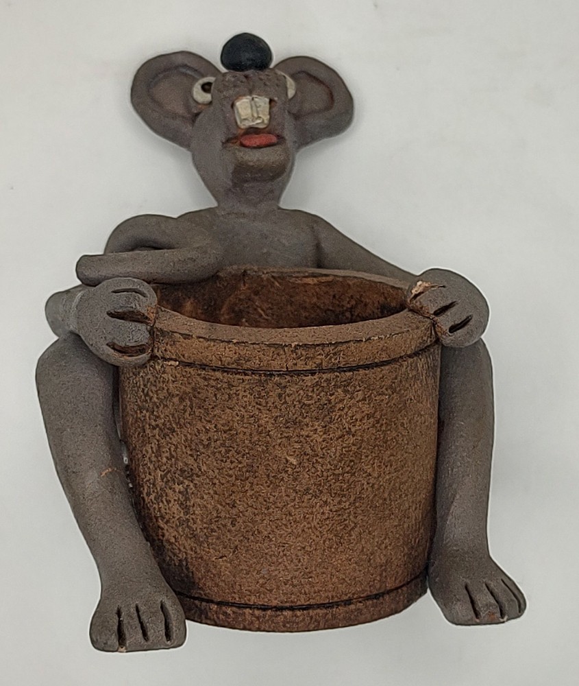 Adorable Handmade Clay Mouse Planter / Toothpick Holder