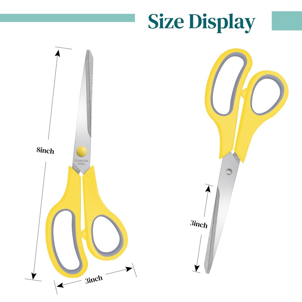 Scissors Bulk 48 Pack,8" Multipurpose Heavy Duty Sharp Scissors,Stainless Ste...
