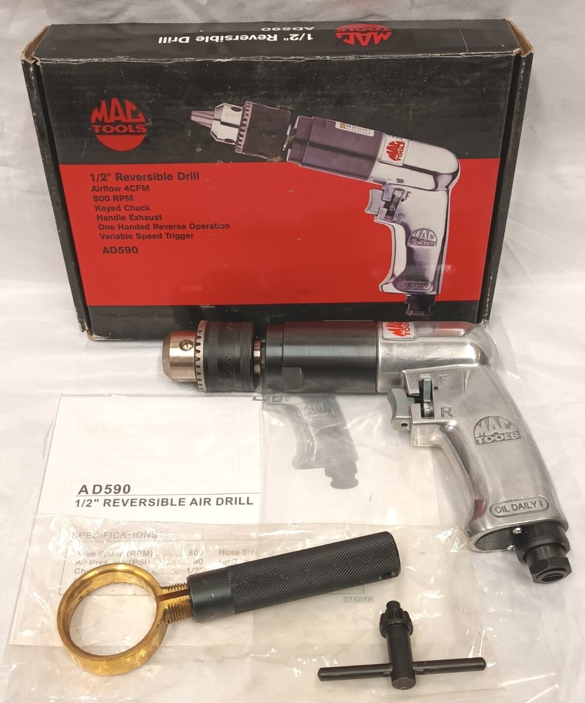 Mac Tool 1/2" Reversible Air Drill Gun (AD590) - NEW