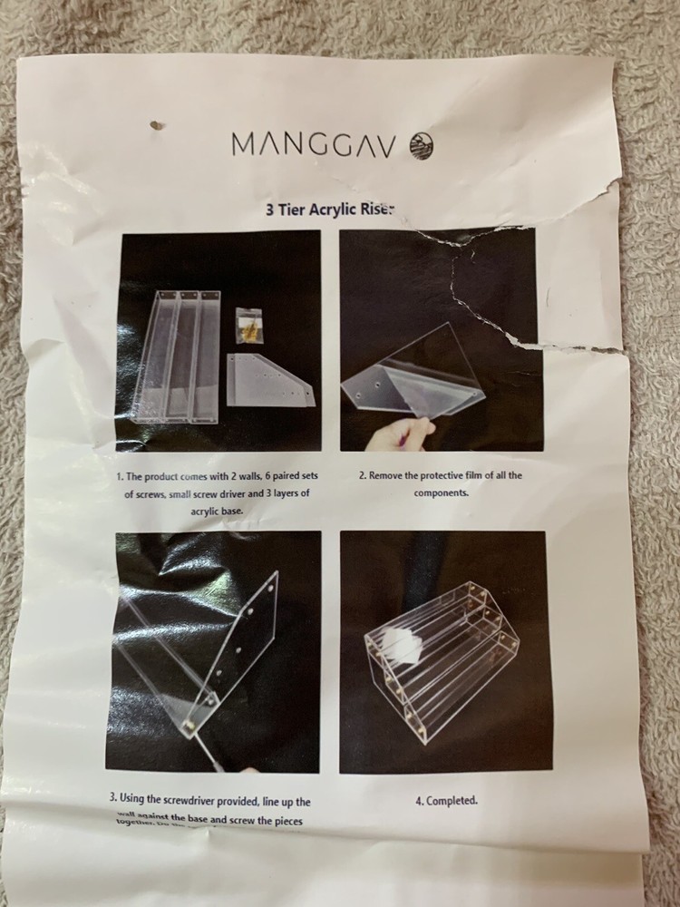 Manggav-clear Acrylic 3 Tier Riser-12inx6.5in 1 Pack