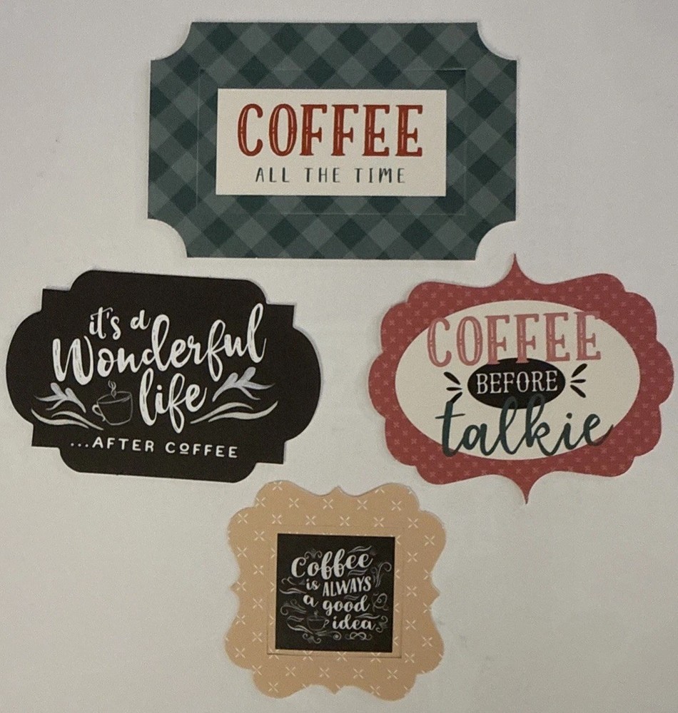 COFFEE FRAMES & TAGS EPHEMERA Die-Cut Set(33pc) Echo Park•Drinks•Card Making•