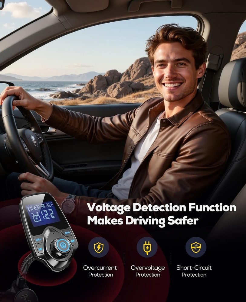 2026 KM18 Bluetooth Adapter with 1.44" Display: Charge & Connect with Ease