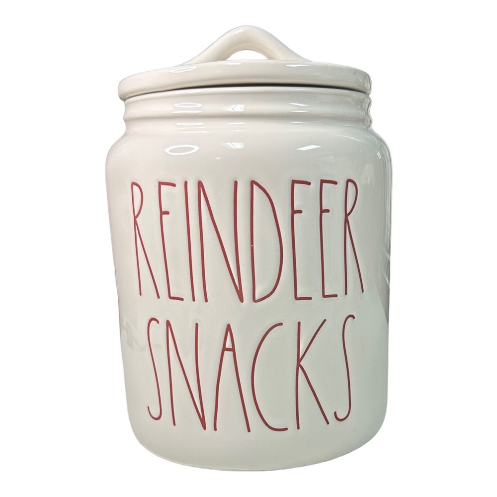 Rae Dunn "REINDEER SNACKS" Medium Canister
