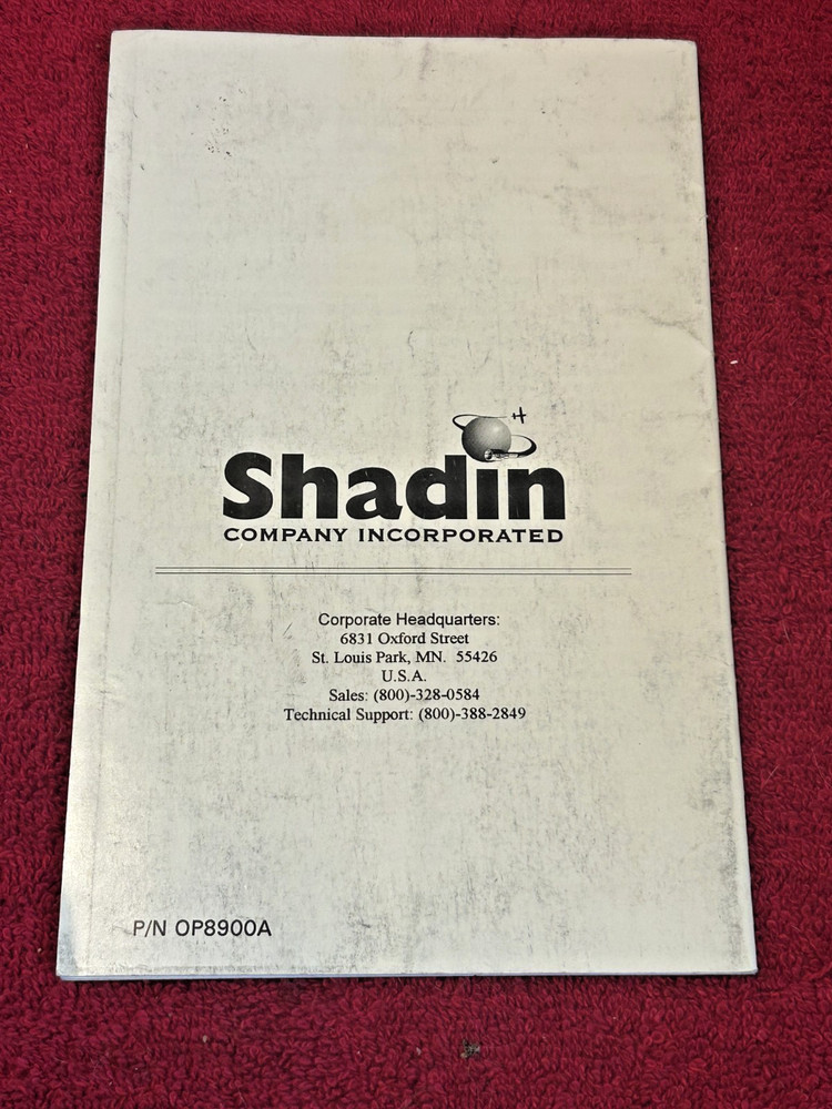 SHADIN AMS 2000 OPERATION GUIDE P/N OP8900A
