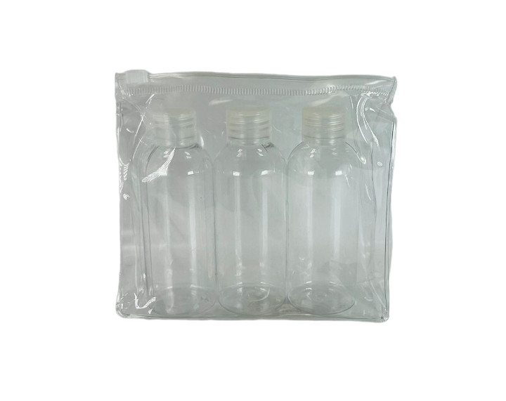 Refillable Plastic Squeeze Bottles with Flip Caps | Clear | 3 Pack