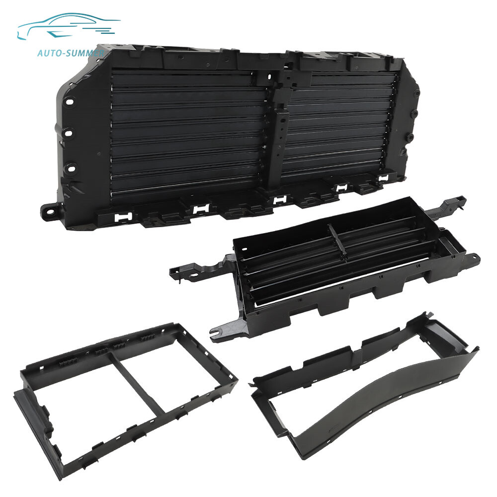 Radiator Grille Air Shutter Control Upper & Lower Black For 2021-2023 Ford F-150