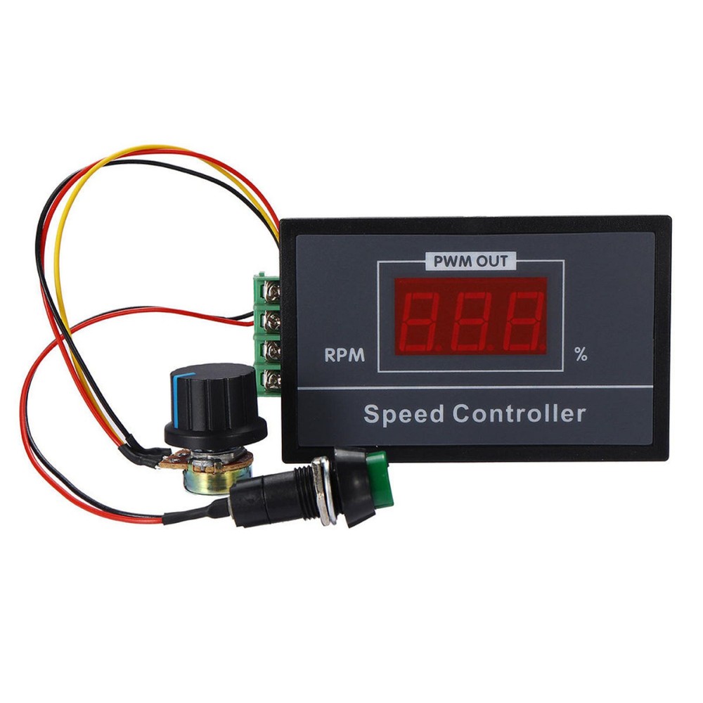 6-60V PWM DC Motor Controller 30A Output w/ Speed % Display & Panel Mount