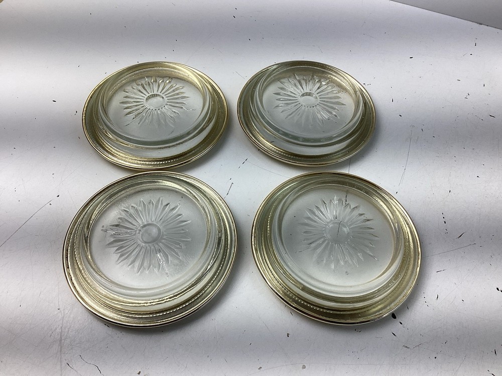 Westminster Sheridan Silver Coaster Set Fine Gold plated 4 Pc