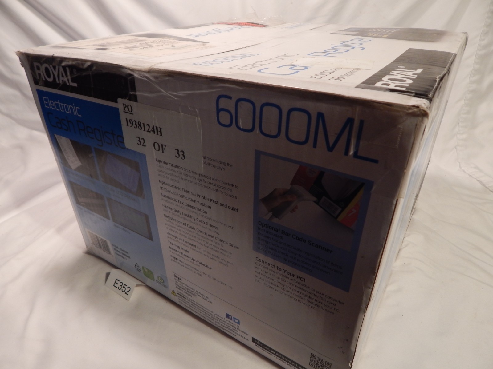 New! Royal 6000ML Black Electronic Cash Register, Thermal Printer, LCD Display