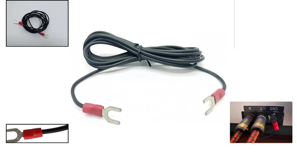 High-Quality 5-ft Ground Wire for Turntables - Eliminates Static & Interference