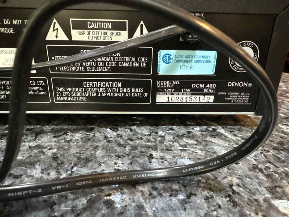 Denon DCM-460 5 Disc Auto CD Changer W/Remote Working